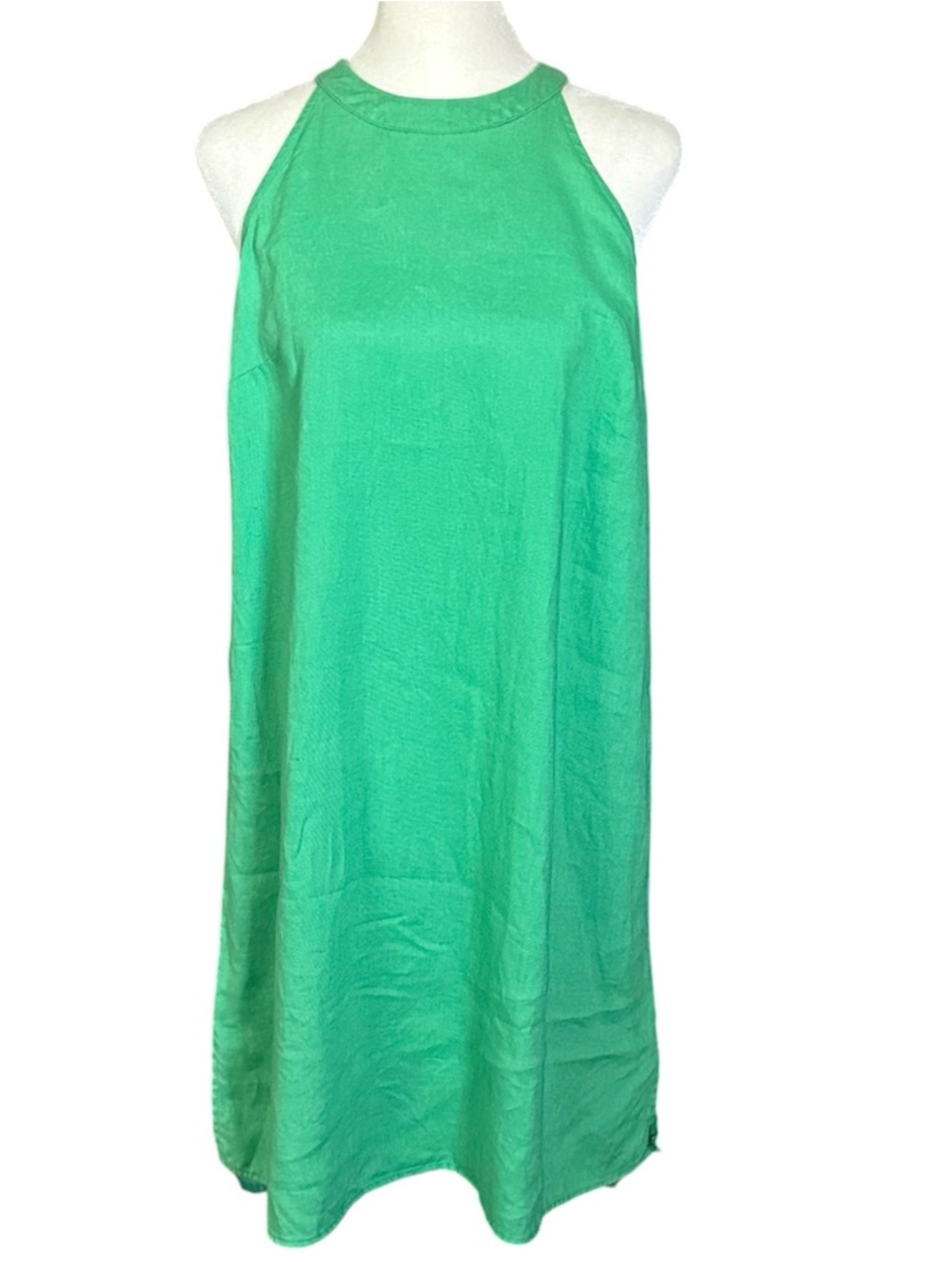 Sigrid Olsen Halter Neckline High Low Split Hemline Knee Length Shift Dress Smal